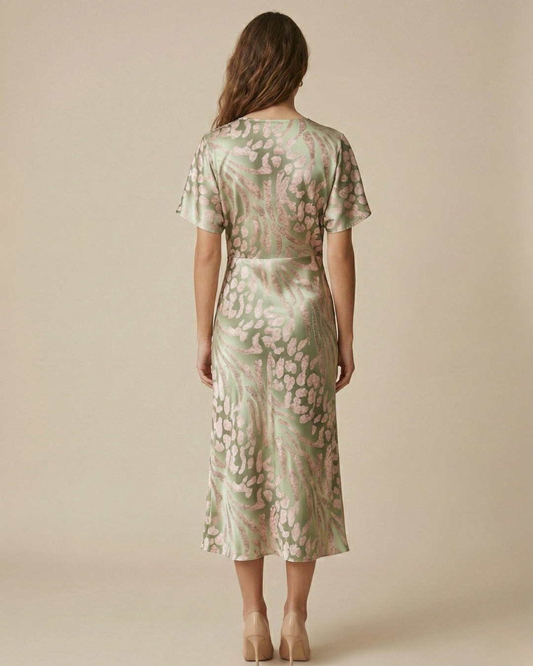 Ana | Wickel-Midikleid für Damen mit V-Ausschnitt | Elegant