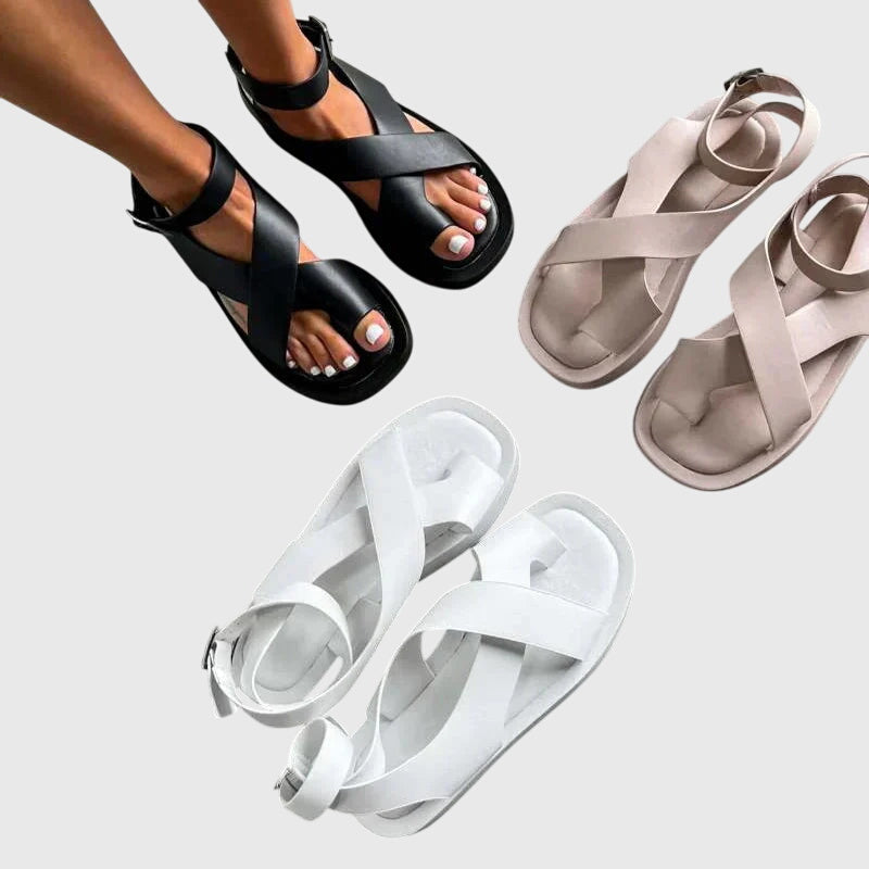 Avril | Sandales orthopédiques à bride croisée et boucle