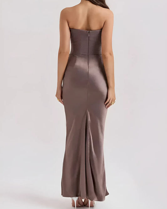 Lorena | Sukienka maxi ślubna z eleganckim drapowaniem