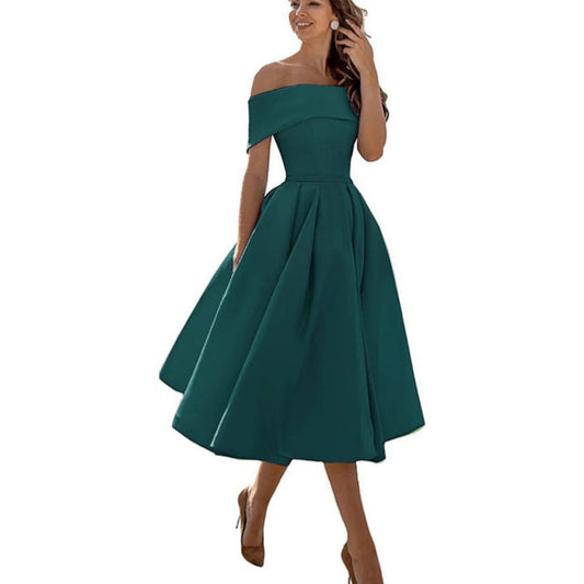 Marisol | Robe midi pour femme avec épaules dénudées