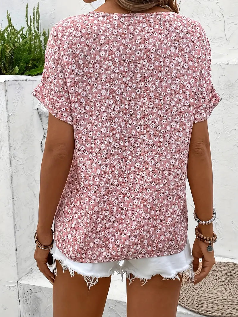 Basilea | Top de verano con mangas cortas y botones para mujer