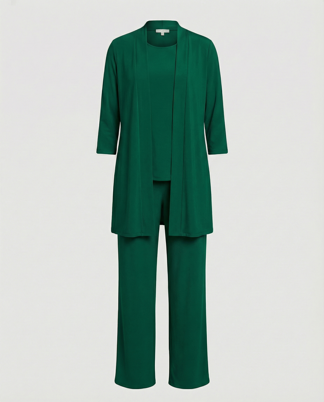 Florinda | Dreiteiliges Damen-Set mit Duster und Rundhalsausschnitt | Elegant