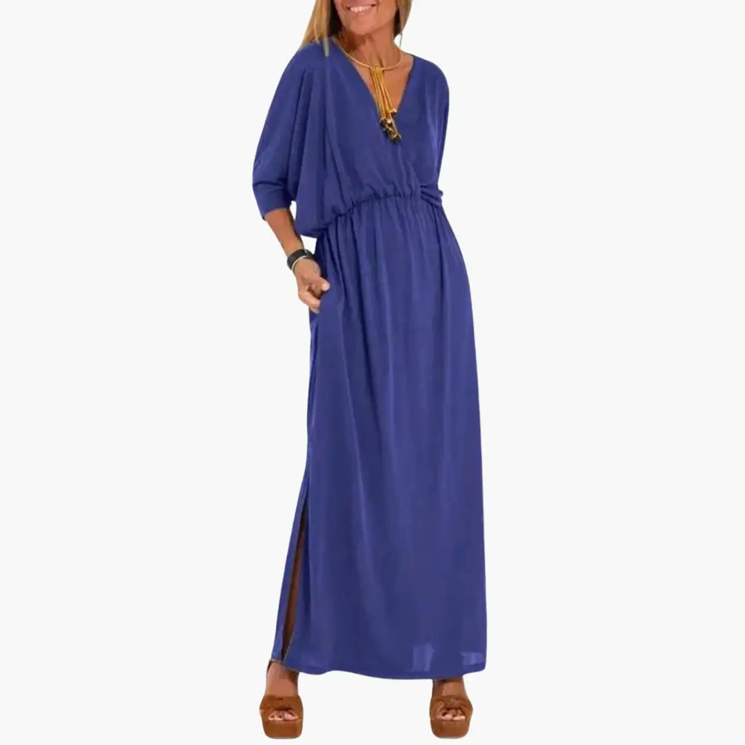 Pilar | Robe longue pour femme avec col en V