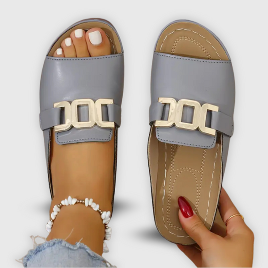 Angeles | Women's Slip-On Sandals with Buckle Detail