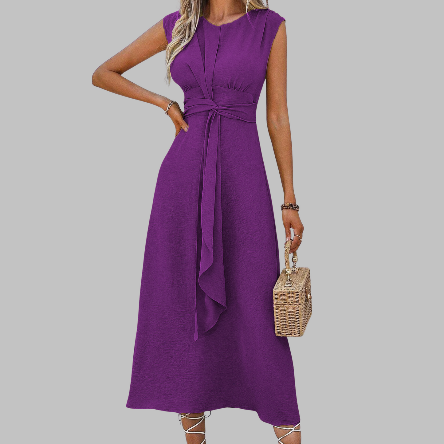 Zanira | Elegantes Maxikleid mit Rundhalsausschnitt und ärmellos