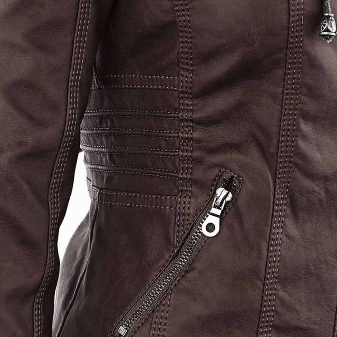 Fiorella | Women's Slim Fit Biker Jacket with Hood | Daring