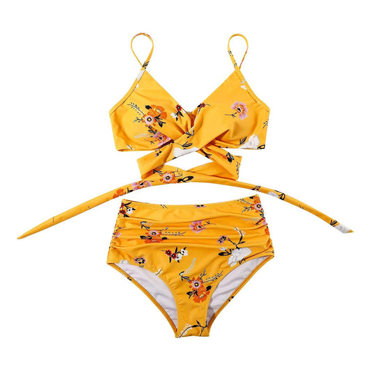 Rosalina | Bikini para mujer con talle alto y estampado floral