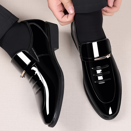 Kalem | Elegant slip-on men's loafers with a shiny finish