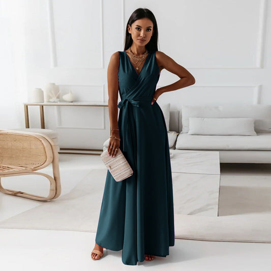 Fayena | Vestido maxi de invitada con diseño cruzado elegante para mujer