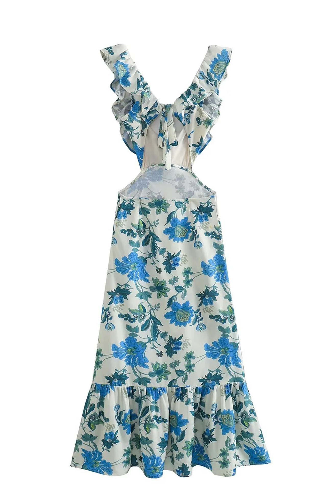 Brisenda | Vestido maxi floral elegante para mujer con volantes
