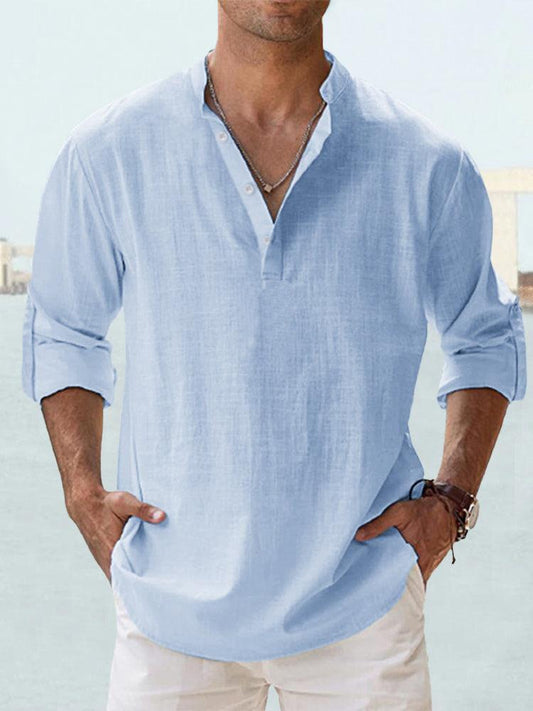 Hugo | Summer shirt with mandarin collar and casual long sleeves