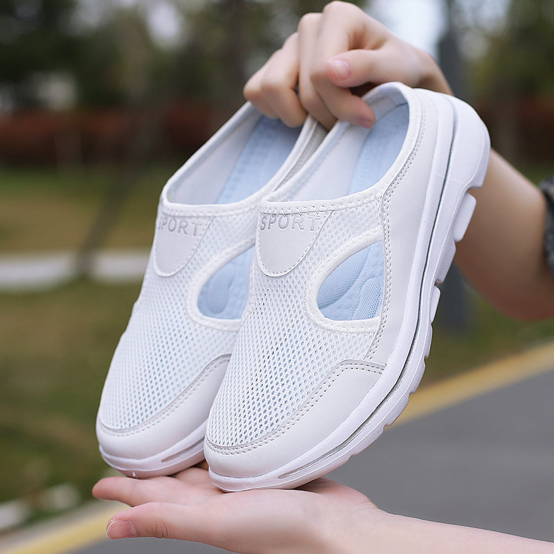 Alba | Zapatillas de casa ortopédicas con malla y suela gruesa