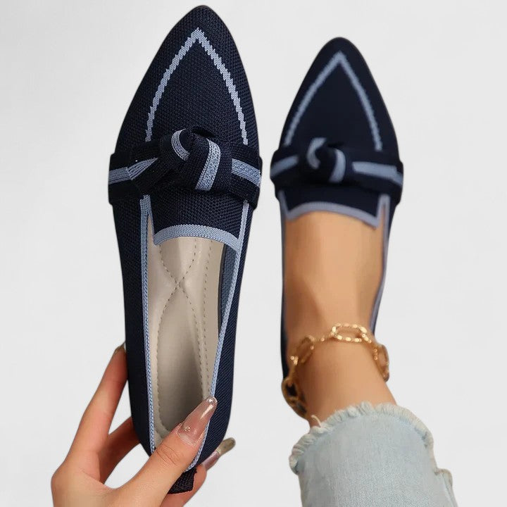 Lunara | Mocassins confortables pour femmes à bout pointu avec nœud | Modernes