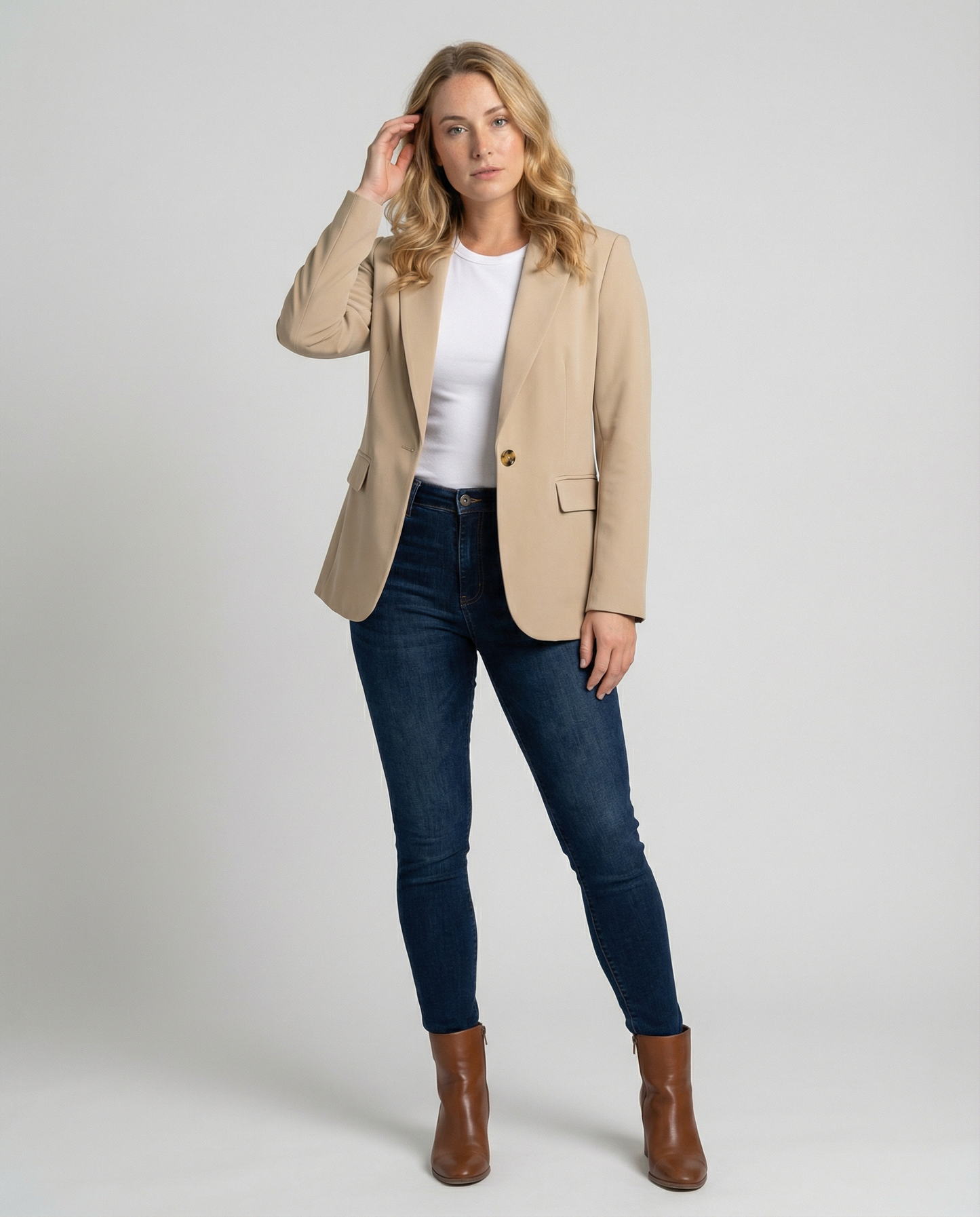 Rosabella | Damenblazer mit einem Knopf und klassischem Revers | Fein