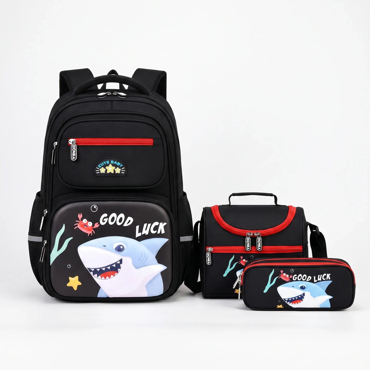 Timi | Set de mochila escolar con bandolera y estuche tres piezas