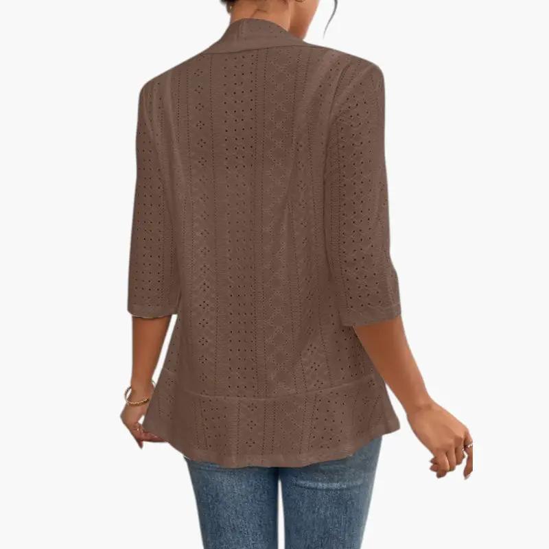 Yolanda | Chaqueta para mujer con frente abierto y cuello chal