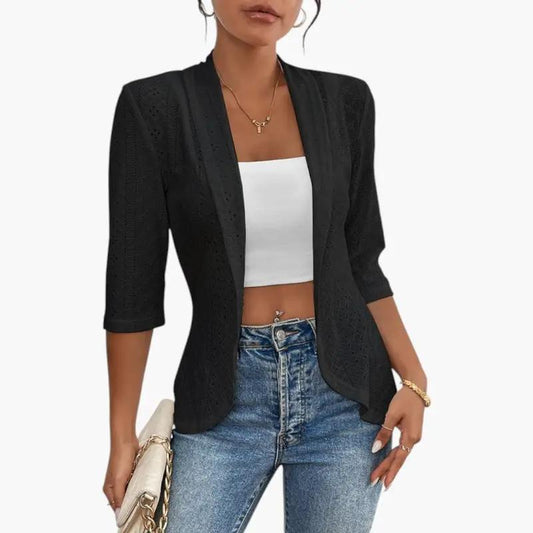 Yolanda | Jacke für Damen mit offenem Vorderteil und Schalkragen