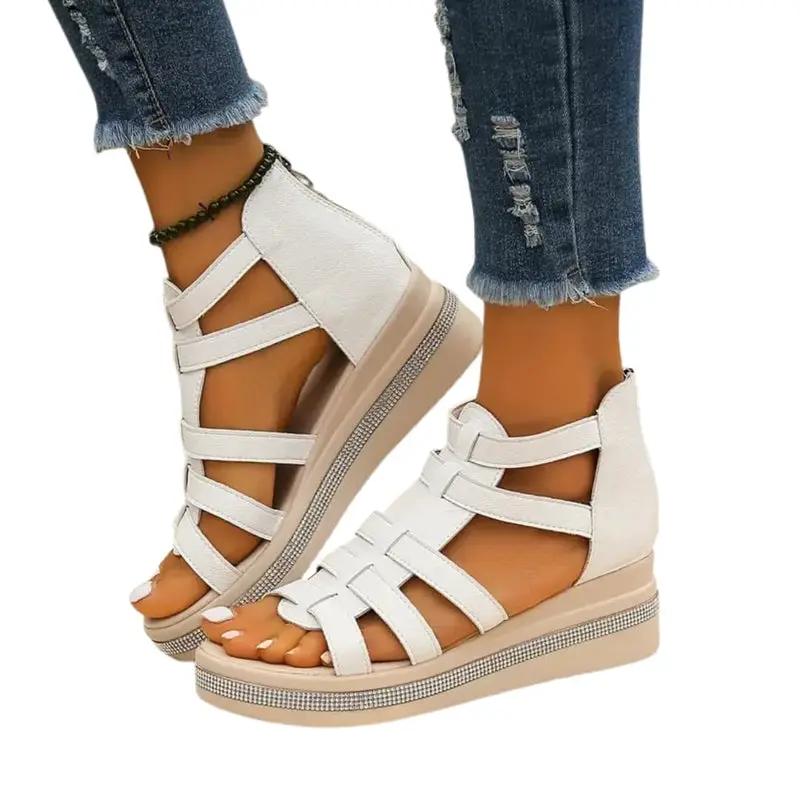 Ofelia | Sandalias para mujer con tiras ajustables y pedrería
