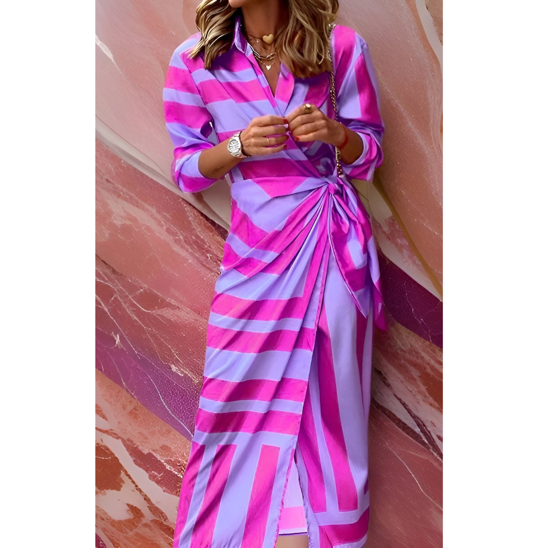 Dácil | Robe cache-cœur élégante pour femme avec ceinture