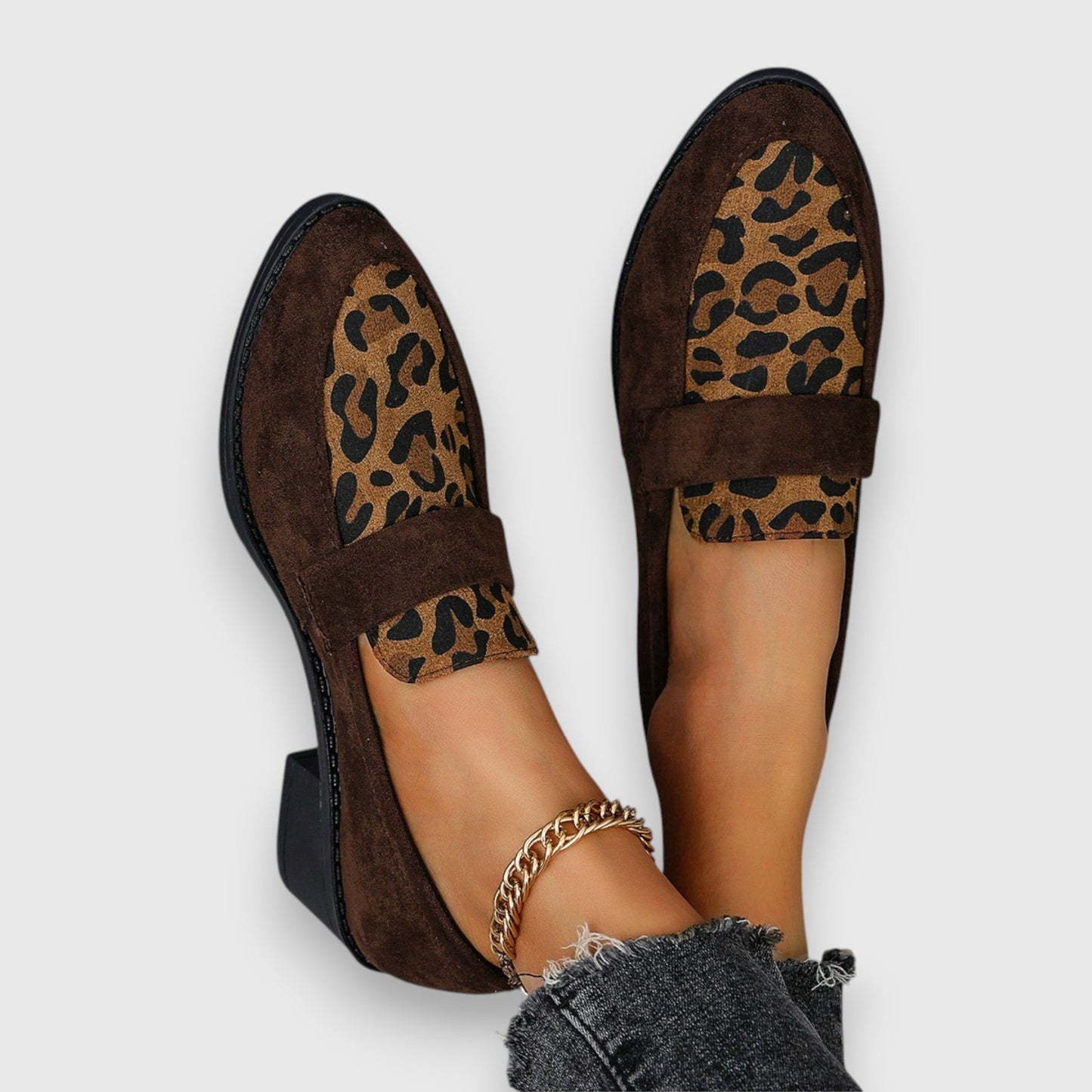 Brunela | bequeme Mokassins mit Leopardenmuster und Design