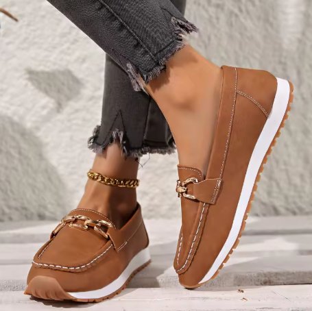 Marcela | Orthopädische Mokassins für Damen mit goldenem Detail