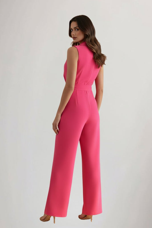 Daniela | Damen-Jumpsuit mit Blazerkragen und Gürtel