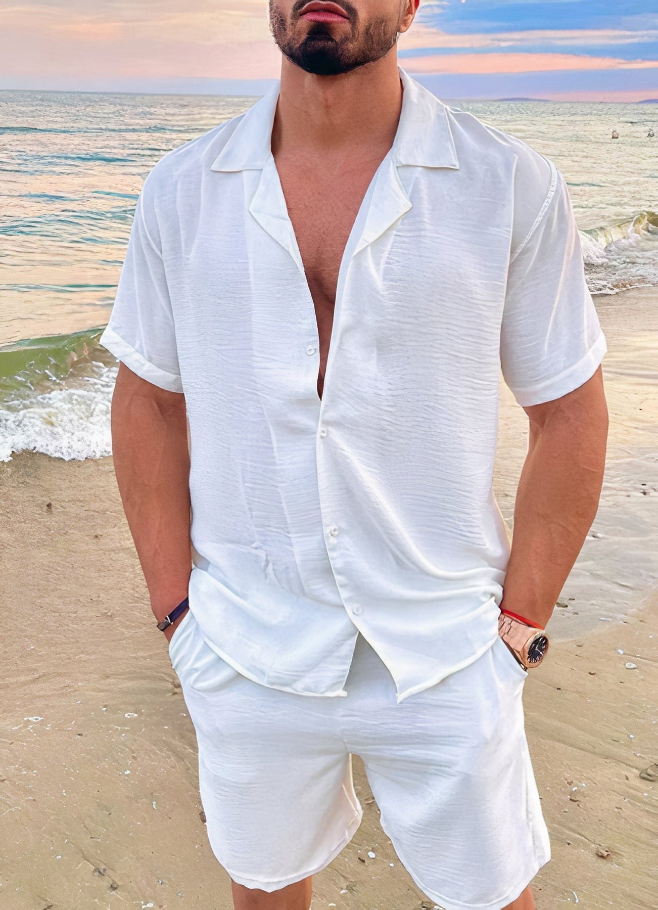 Kilian | Sommer-Set für Herren mit kurzärmligem Hemd und Shorts | Leicht