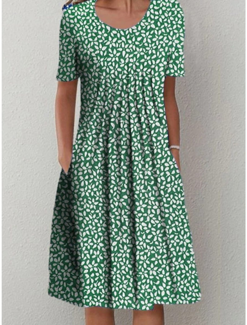 Aroha | Casual Floral Print Dress with Pockets