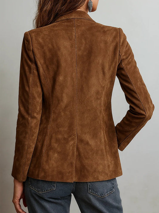 Verónica | Damen-Blazer aus Kunstwildleder mit tailliertem Schnitt