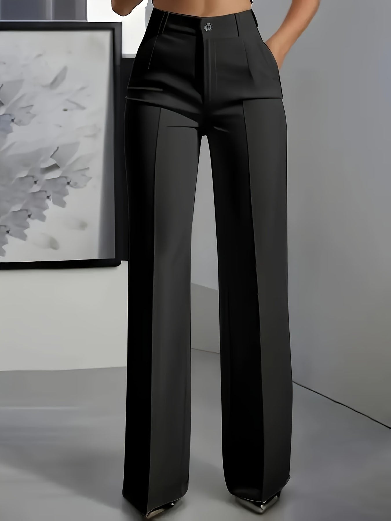 Paulina | Pantalón para mujer de tiro alto y pierna ancha