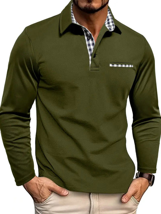 Polo de hombre de manga larga elegante