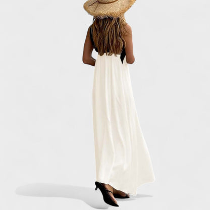 Manuela | Robe maxi élégante avec décolleté croisé sans manches