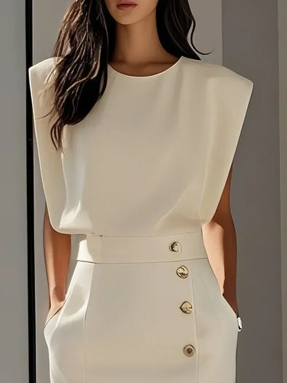 Beatriz | Midikleid für Damen mit Knöpfen und Frontschlitz  