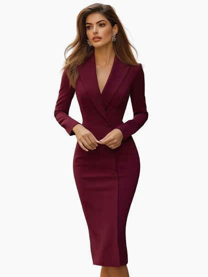 Elena | Elegantes Blazer-Kleid für Damen mit Knöpfen und tailliertem Schnitt  