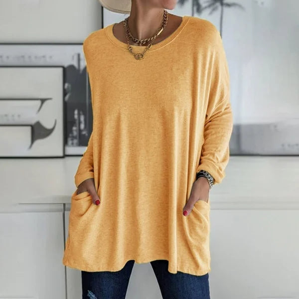 Aris | Bluse mit langen Ärmeln und lockerem Sitz für Damen