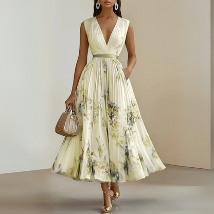 Andrea | Women's Sleeveless Floral Print Summer Maxi Dress