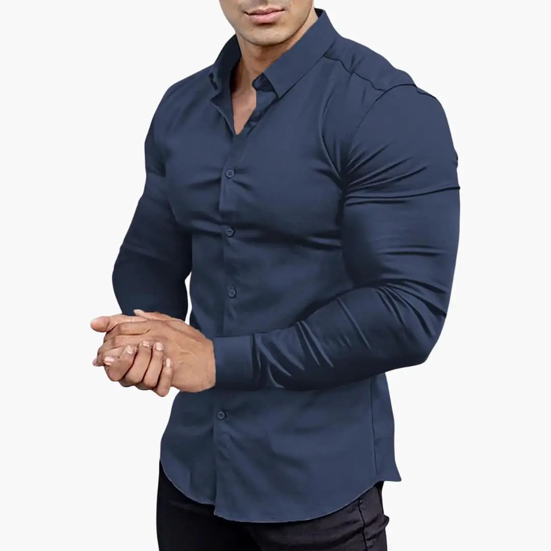 José | Camisa slim fit para hombre con botones y manga larga