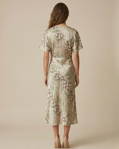 Ana | Wickel-Midikleid für Damen mit V-Ausschnitt | Elegant
