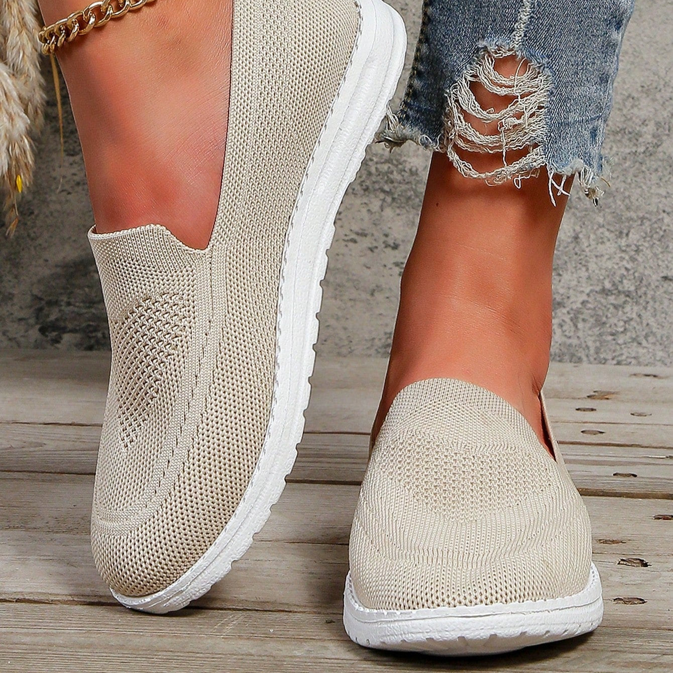 Claria | Zapatillas casual para mujer sin cordones con tejido transpirable
