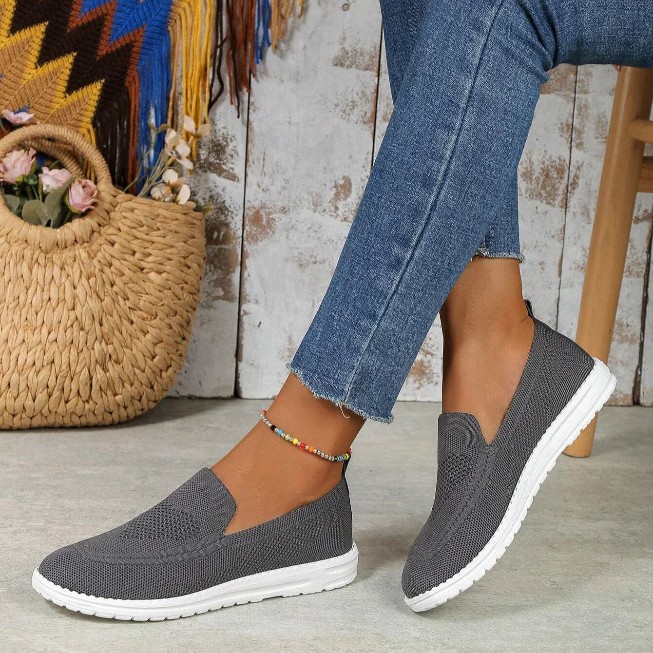 Claria | Zapatillas casual para mujer sin cordones con tejido transpirable