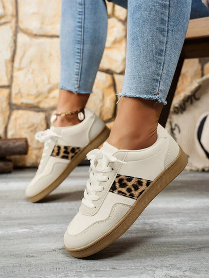 Laura | Baskets à imprimé léopard avec lacets