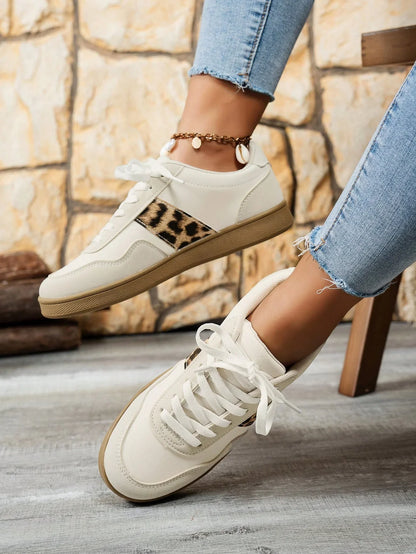 Laura | Baskets à imprimé léopard avec lacets