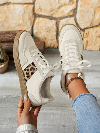 Laura | Baskets à imprimé léopard avec lacets