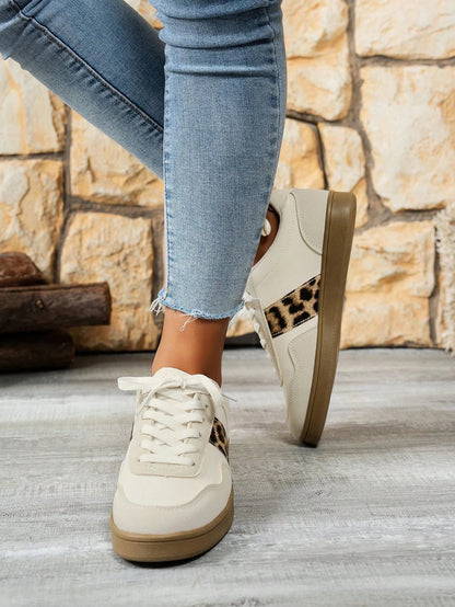 Laura | Baskets à imprimé léopard avec lacets