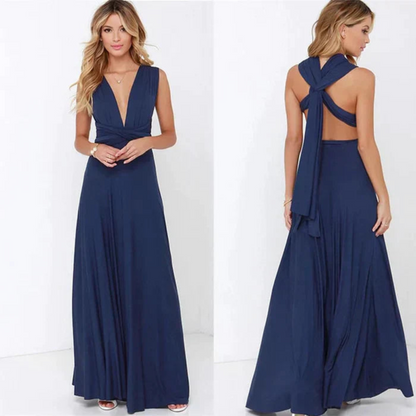 Elena | Vestido largo con espalda descubierta y diseño multiuso