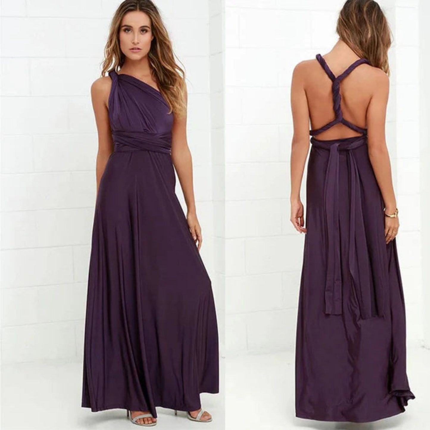 Elena | Vestido largo con espalda descubierta y diseño multiuso