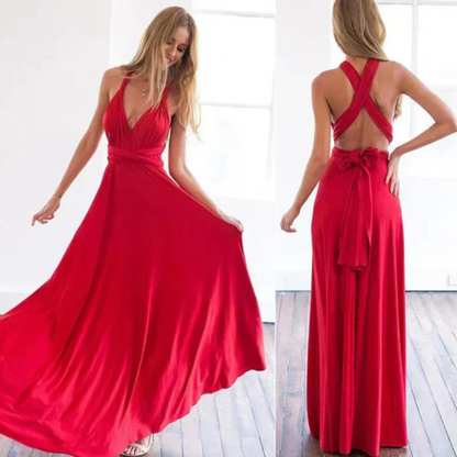 Elena | Vestido largo con espalda descubierta y diseño multiuso