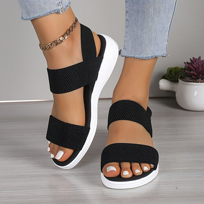 Leocadia | Leichte Damensandalen mit elastischen Riemen für den Sommer  
