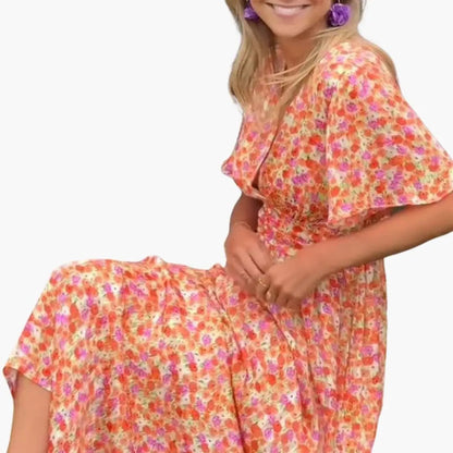 Antonia | Robe maxi croisée pour femme avec col en V