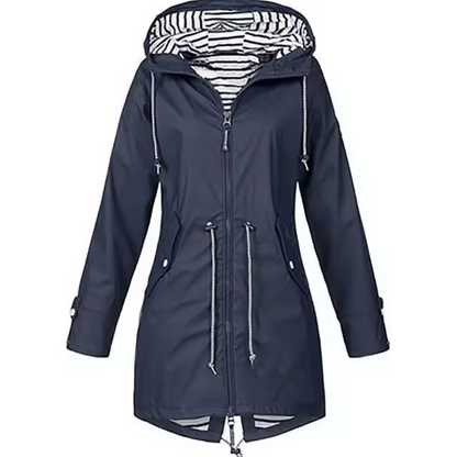 María | Chaqueta impermeable con capucha y cintura ajustable